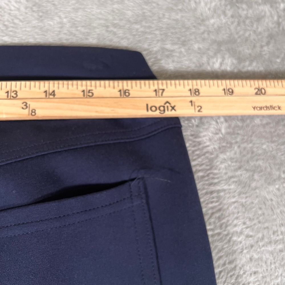 Allison Izu Pants Womens Large Navy Blue Pull On Stretch Slim Fit Tapered Career - Picture 5 of 8